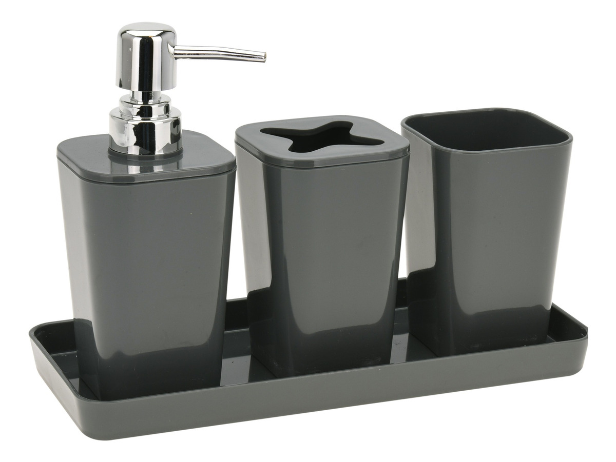 Set De Baño 4 Piezas Color Gris - $ 384,00 en Mercado Libre