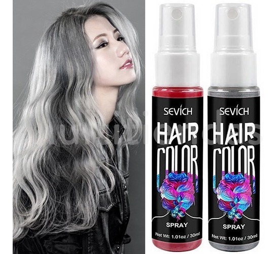 Spray Para Cabello De Color Gris O Rojo Estilo Tinta Pelo