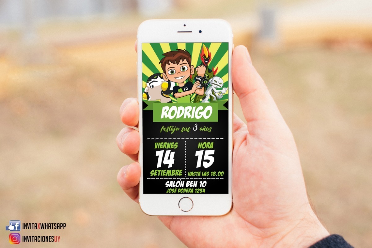 Tarjeta Invitacion Cumpleaños Digital Ben 10 - $ 160,00 en Mercado Libre