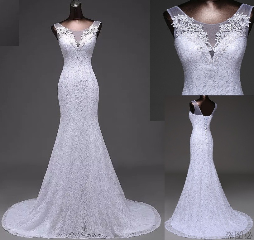 vestido de novia sirena encaje bordado solo por encargue - $ 11.000