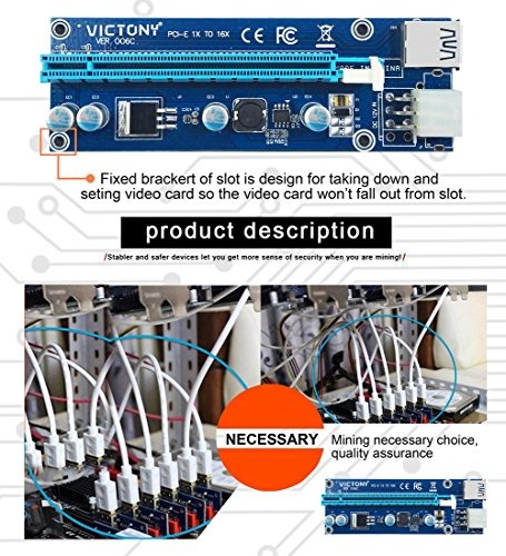 Victony 6-pack 6 Pines Pci-e 1x A 16x Powered Riser Adapter - $ 2.430,00 en Mercado Libre