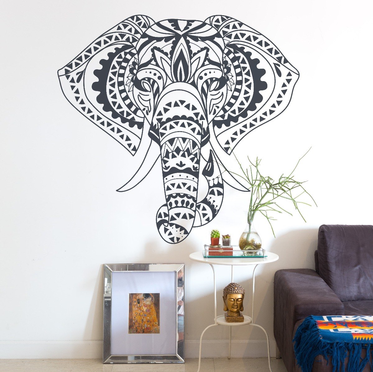 Vinilo Decorativo Elefantes Mandala Pared Varios Diseños ...