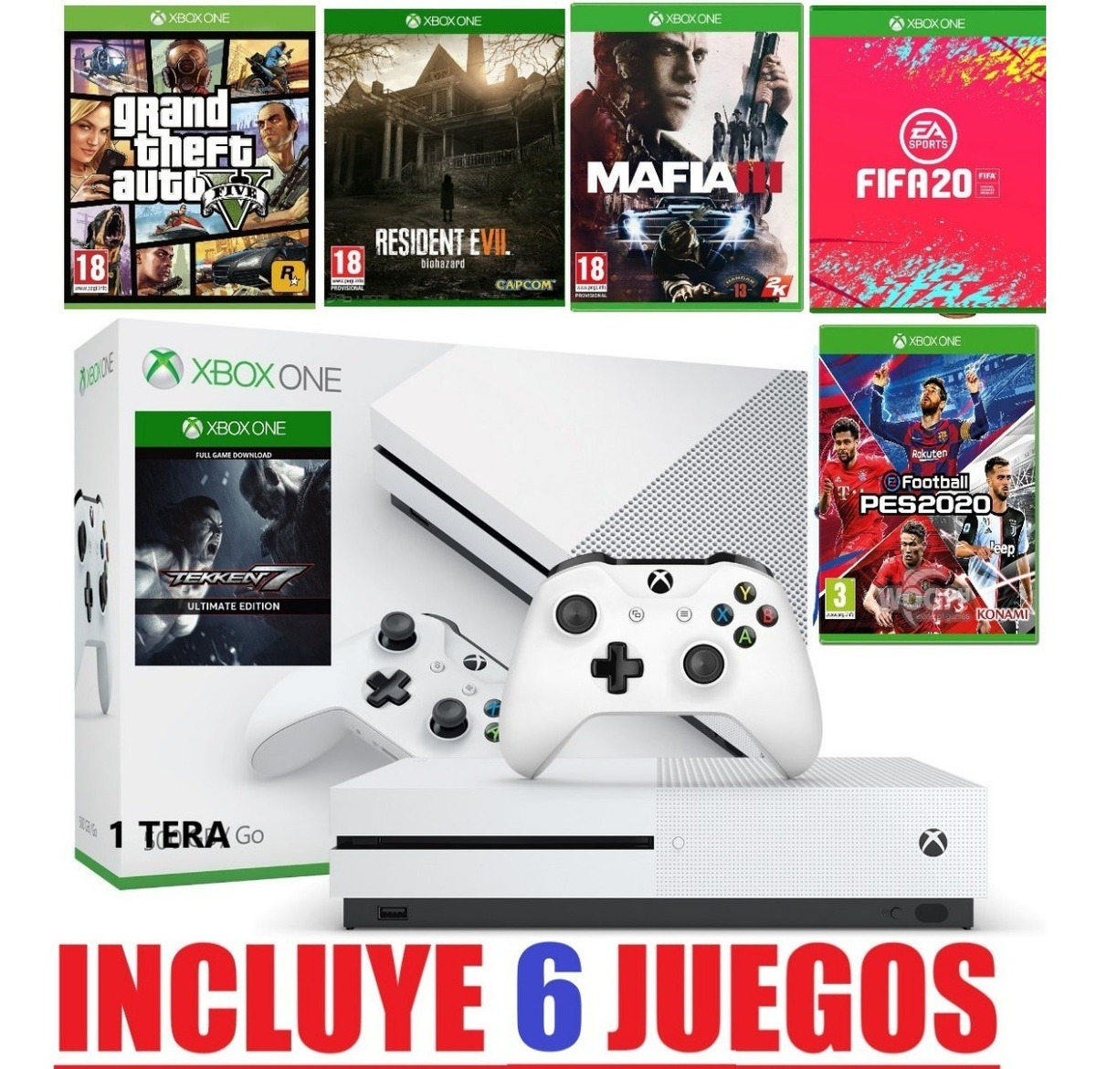 Xbox One S 1 Tera Nuevas Con 6 Juegos Incluidos + Garantía ...